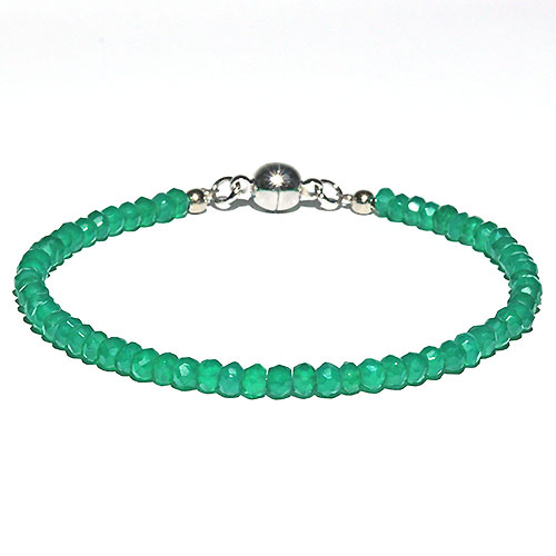 Green Onyx グリーンオニキス カット ブレスレット 1点 〔BE5-24-m〕