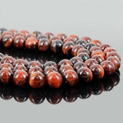 天然石 一連  レッドタイガーアイ 約6mm(E4-92-6m)