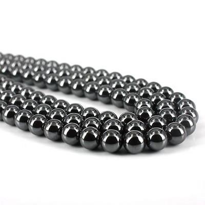 天然石 一連  ヘマタイト(磁気なし) 約4mm(E5-36-4m)