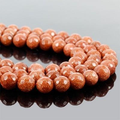 天然石 一連 ゴールドストーン  約4mm(C3-60-4m)