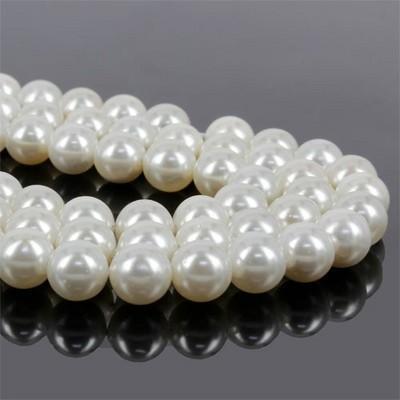 天然石 一連  シェルパール 約6mm(E5-3-6m)