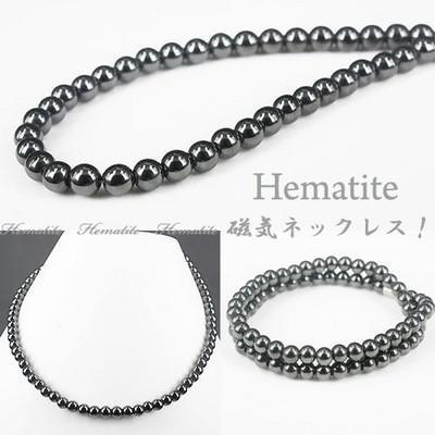 ヘマタイト磁気ネックレス約4mm〔NE4-55-4mm〕