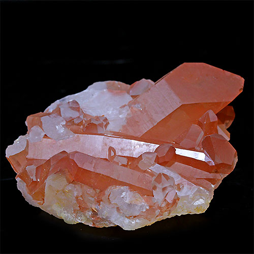 〔D133-17〕コリント産 タンジェリンクォーツ クラスター マンダリンクォーツ Tanjerine Quartz 蜜柑水晶【メール便不可】