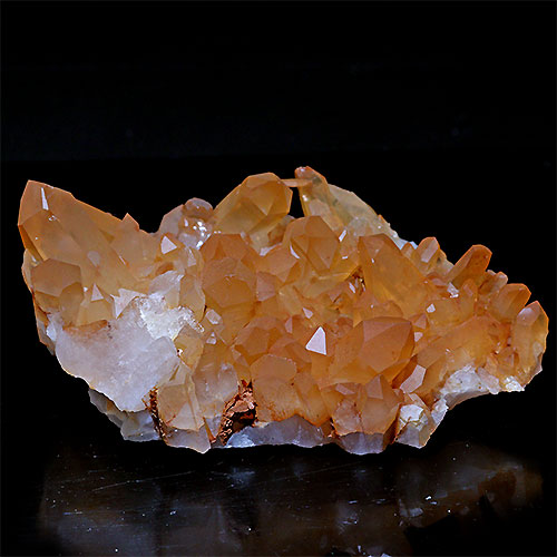 〔D133-5〕コリント産 タンジェリンクォーツ クラスター マンダリンクォーツ Tanjerine Quartz 蜜柑水晶【メール便不可】
