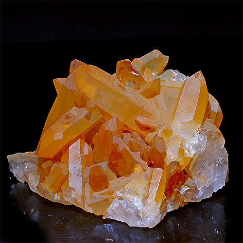 〔D133-6〕コリント産 タンジェリンクォーツ クラスター マンダリンクォーツ Tanjerine Quartz 蜜柑水晶【メール便不可】
