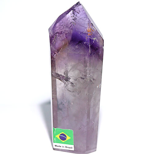 〔D136-8〕ファントムアメジスト ロマネサイト入り ポイント 置物 amethyst  紫水晶【メール便不可】