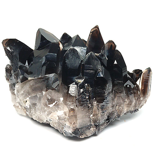 〔D30-532〕極上品 アーカンソー州産 スモーキークォーツ 黒水晶 クラスターARKANSAS CRYSTAL ギャランティーカード付