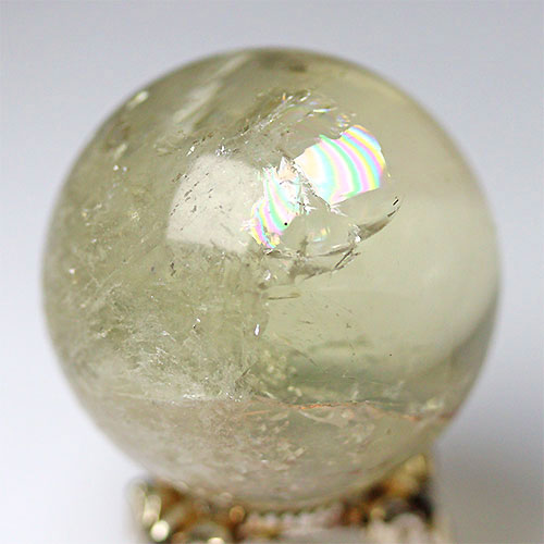 〔D336-62〕約33mm シトリン アイリス スフィア Citrine 丸玉 天使の指紋 黄水晶 置物 風水