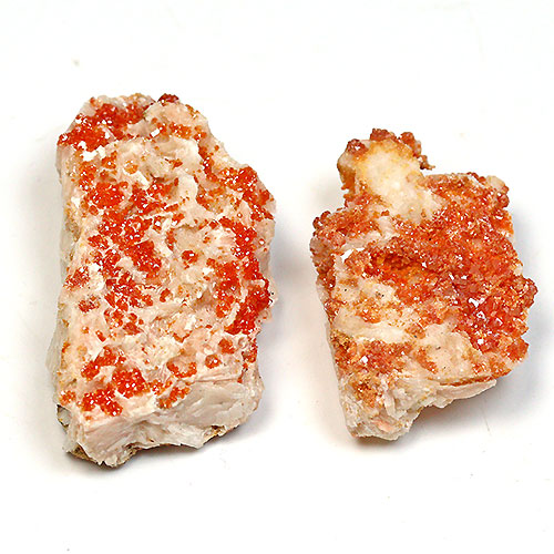 〔D361-7〕バナジナイト(褐鉛鉱) モロッコ産 Vanadinite 2個 鉱物原石【メール便不可】