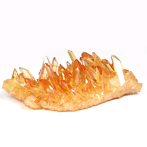 〔D420-5〕極上品 アーカンソー州産 イエローオーラ クラスター クォーツ ARKANSAS CRYSTAL ギャランティーカード付
