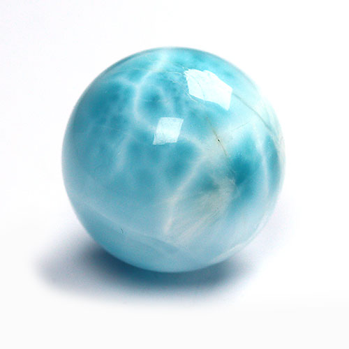 〔D424-13〕高品質 ドミニカ産 ラリマー 丸玉 スフィア 置物 約19mm【FOREST 天然石 パワーストーン】