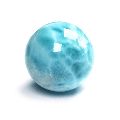 〔D424-15〕高品質 ドミニカ産 ラリマー 丸玉 スフィア 置物 約18mm【FOREST 天然石 パワーストーン】