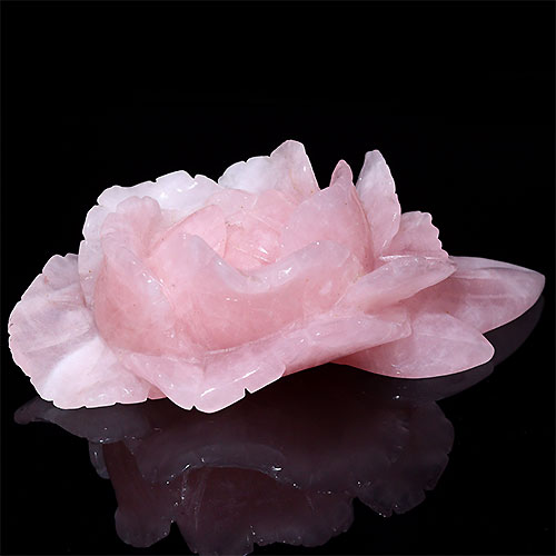 〔D441-2〕約15x9cm ローズクォーツ 花 フラワー 紅石英 置物 rose quartz【メール便不可】