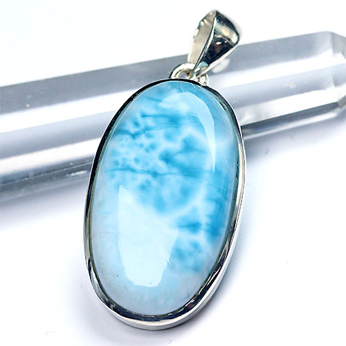 〔J302-13〕ドミニカ産 ラリマー silver925 ペンダントトップ larimar ブルーペクトライト SV925