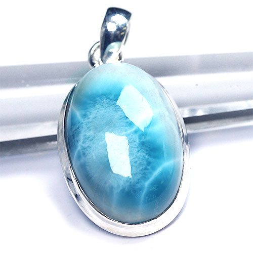 〔J302-14〕ドミニカ産 ラリマー silver925 ペンダントトップ larimar ブルーペクトライト SV925