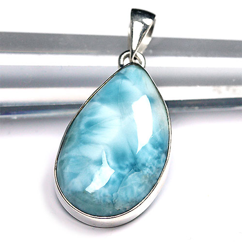 〔J302-15〕ドミニカ産 ラリマー silver925 ペンダントトップ larimar ブルーペクトライト SV925