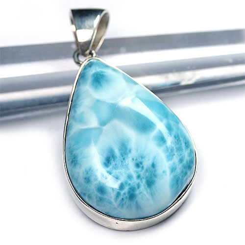 〔J302-22〕ドミニカ産 ラリマー silver925 ペンダントトップ larimar ブルーペクトライト SV925