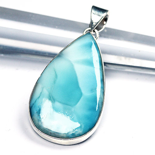 〔J302-23〕ドミニカ産 ラリマー silver925 ペンダントトップ larimar ブルーペクトライト SV925