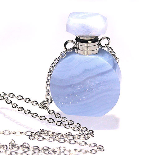 〔J345〕ブルーレースアゲート 香水瓶 パフューム 香水ボトル フレグランスボトル aquamarine【ランダム発送】