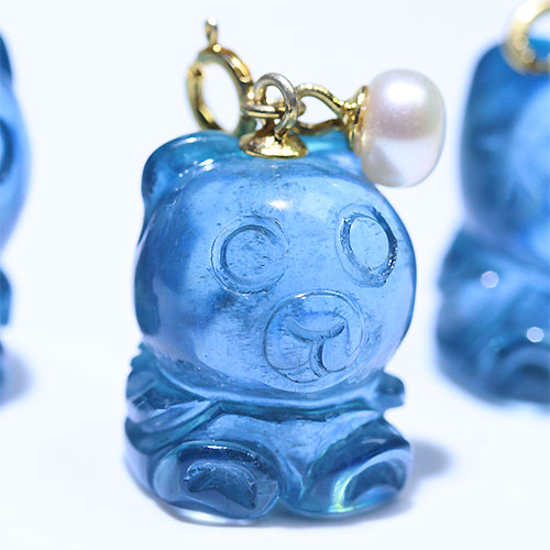 〔J346〕アクアマリン クマちゃん aquamarine  SV925 ペンダントトップ チャーム