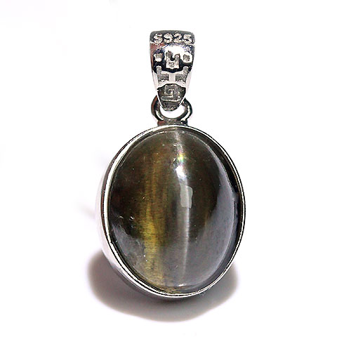〔J362-8〕SV925 シリマナイトキャッツアイ ペンダントトップ 珪線石【ランダム発送】