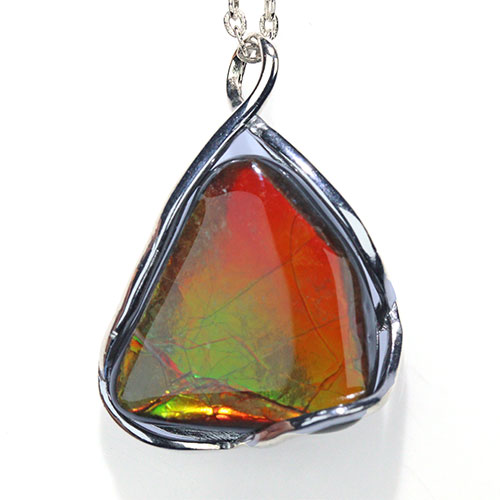 〔J366-3〕高品質 希少 アンモライト コーライト ペンダントトップ SV925【FOREST 天然石 パワーストーン】