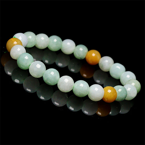 〔K1200〕お買い得処分 約8mm 天然翡翠 ジェダイド ブレスレット【FOREST 天然石 パワーストーン】