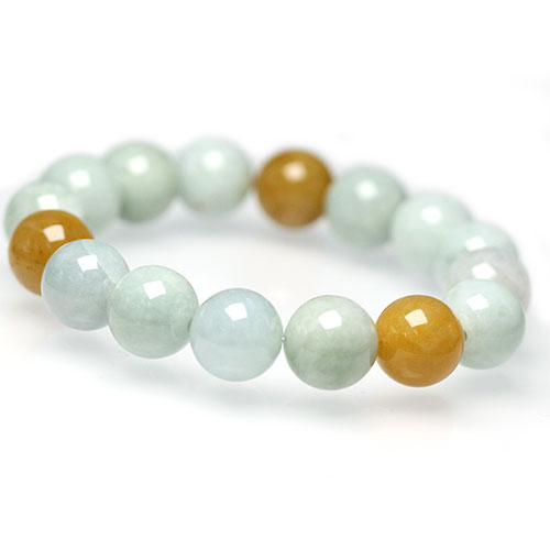 〔K1295〕約13mm 天然ミャンマー産翡翠 ジェダイド ブレスレット【FOREST 天然石 パワーストーン】