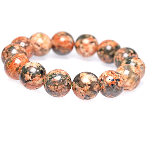 〔K1325〕夜桜 アクチノライトインクォーツ ブレスレット 約16mm【FOREST 天然石 パワーストーン】