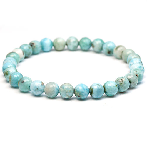 〔K1411〕約7mm キュープライトラリマー Larimar ブレスレット ドミニカ産【FOREST 天然石 パワーストーン】