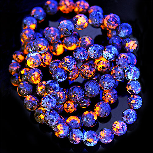 〔K1424-8m〕8mmユーパーライト Yooperlite 蛍光鉱物 ブレスレット【ランダム発送】【FOREST 天然石 パワーストーン】