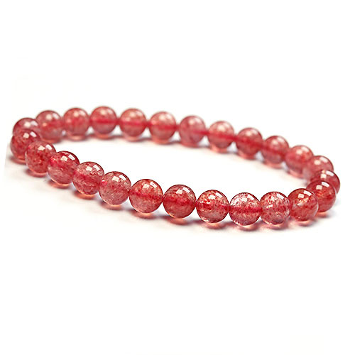 〔K1500〕約7mm ストロベリークォーツ 苺水晶 Strawberry quartz ブレスレット