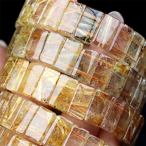 〔K1503〕お買い得 ルチルクォーツ バングル ブレスレット Rutilated Quartz【FOREST 天然石 パワーストーン】