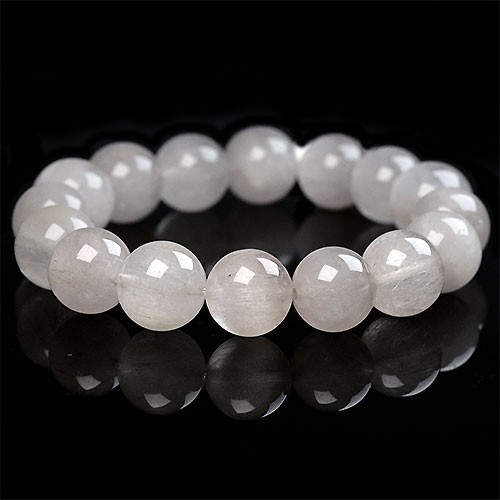 〔K1686-6〕約13mm ホワイトサゲニティッククォーツ ブレスレット