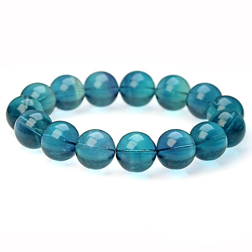 〔K1697〕高品質 約14mm ブルーフローライト 蛍石 Fluorite ブレスレット【ランダム発送】