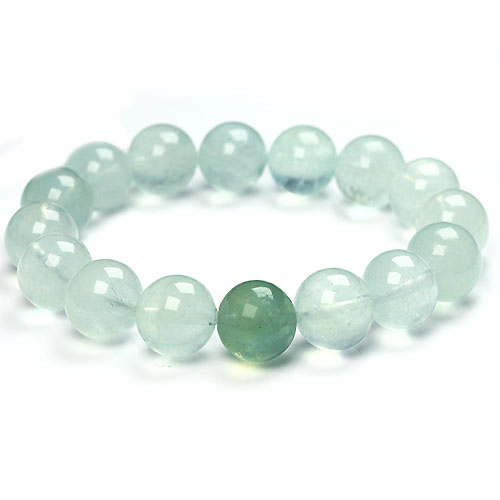 〔K1711-13〕約13mm グリーンアクアマリン Aquamarine ブレスレット【FOREST 天然石 パワーストーン】