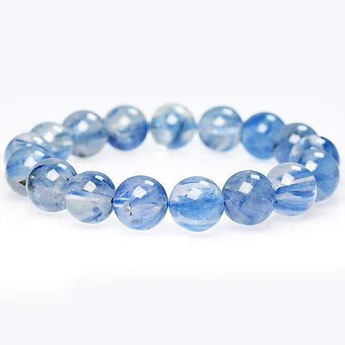 〔K1718-1〕約12mm 高品質 カイヤナイトシリカ 藍晶石 ブレスレット Kyanite【FOREST 天然石 パワーストーン】