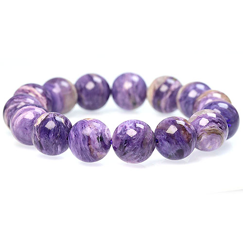 〔K1719-1〕約14mm チャロアイト ブレスレット Charoite チャロ石【FOREST 天然石 パワーストーン】