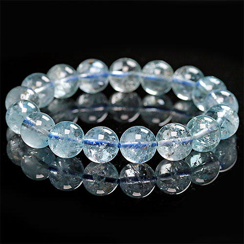〔K1731-2〕約12mm ブルートパーズ ブレスレット Topaz 黄玉【FOREST 天然石 パワーストーン】