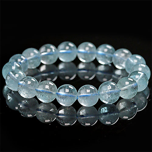 〔K1731-4〕約11mm ブルートパーズ ブレスレット Topaz 黄玉【FOREST 天然石 パワーストーン】