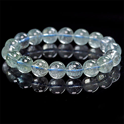 〔K1731-5〕約11mm ブルートパーズ ブレスレット Topaz 黄玉【FOREST 天然石 パワーストーン】