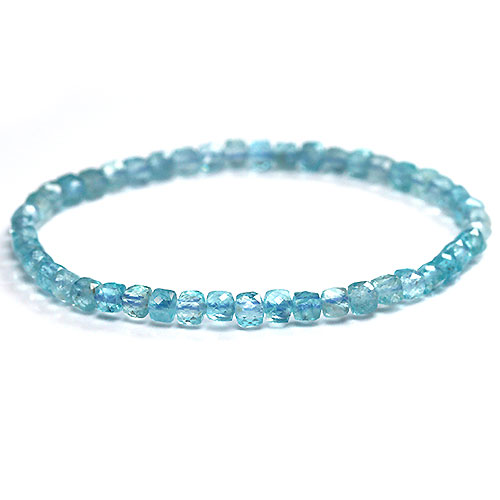 〔K1740〕約4mm アパタイトカット Apatite  燐灰石 ブレスレット【FOREST 天然石 パワーストーン】