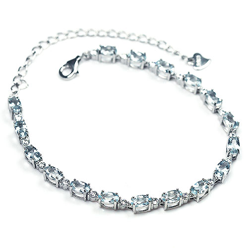 〔K1746〕アクアマリン aquamarine  SV925 ブレスレット bracelet
