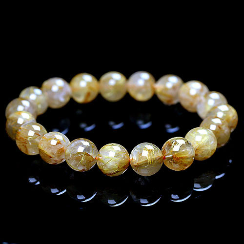 〔K1749-3〕約10.8mm ブラジル産 ルチルクォーツ ブレスレット Rutilated Quartz 金針水晶