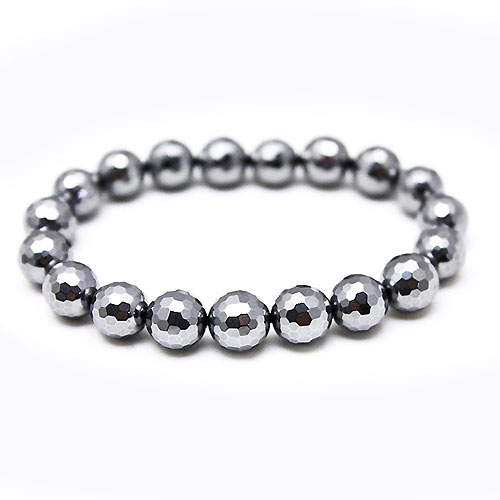 〔K1758〕約8mm 高純度テラヘルツを激安入荷！高品質テラヘルツ鉱石 ブレスレット ミラーカット