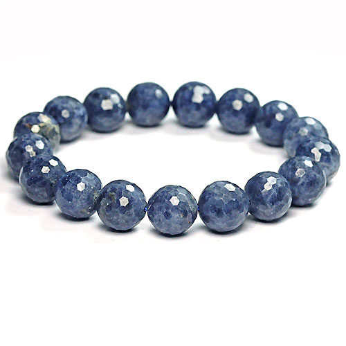〔K1761-10〕約12mm 天然石 サファイアカット ブレスレット sapphire コランダム【FOREST 天然石 パワーストーン】