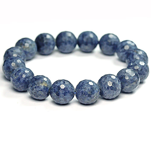 〔K1761-7〕約13mm 天然石 サファイアカット ブレスレット sapphire コランダム【FOREST 天然石 パワーストーン】