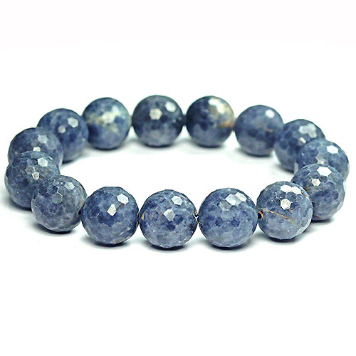 〔K1761-8〕約14mm 天然石 サファイアカット ブレスレット sapphire コランダム【FOREST 天然石 パワーストーン】
