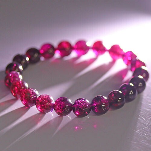 〔K1768-9m〕9mmロードライトガーネット ブレスレットRhodolite Garnet 薔薇柘榴石 【FOREST 天然石 パワーストーン】