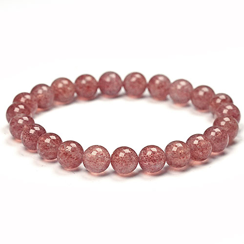 〔K1772〕約7mm ストロベリークォーツ 苺水晶 Strawberry quartz ブレスレット